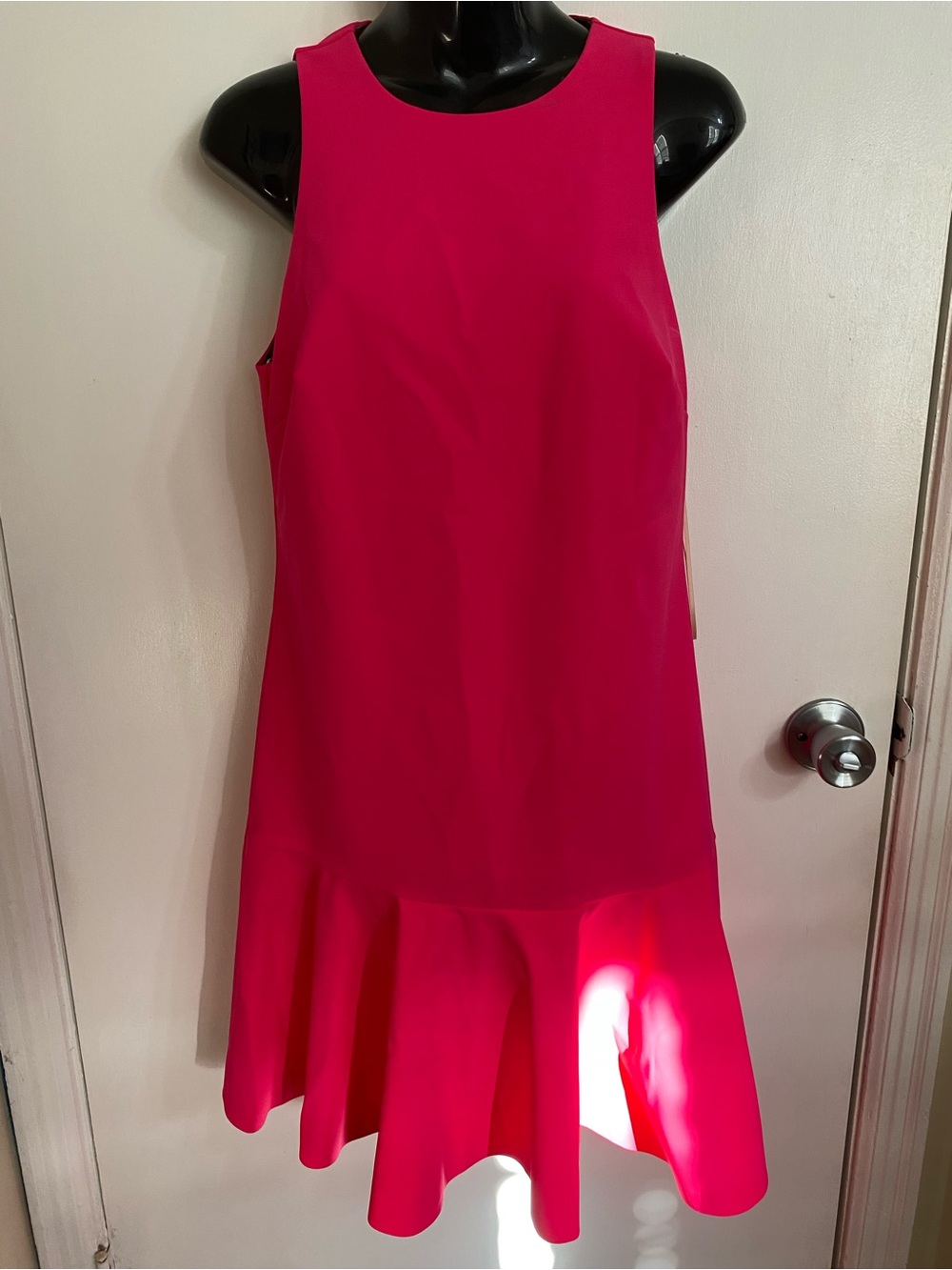 Trina Turk Hot Pink Sleeveless Ruffle-Hem Dress